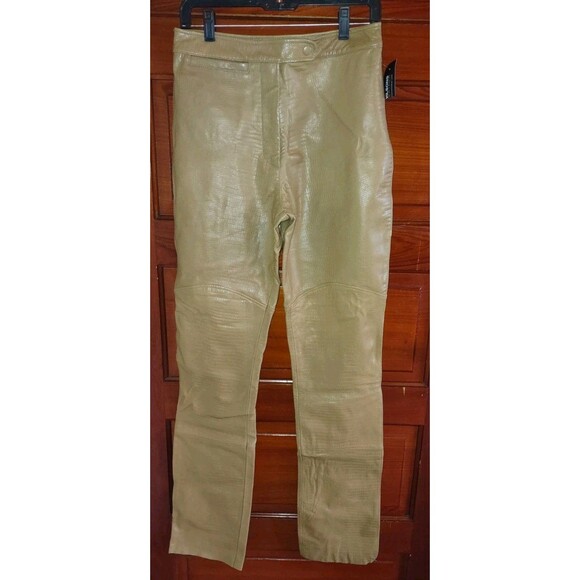NWT Sz 10 Maxima Wilsons Leather Pants Womens Camel/Tan Straight Leg - Picture 1 of 7